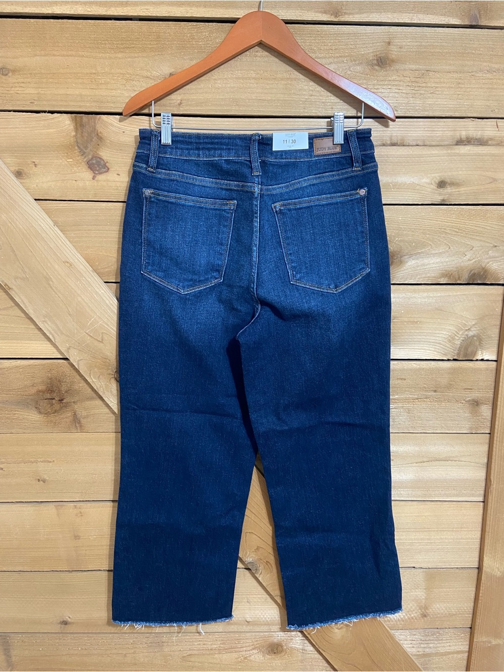 Judy Blue Dark Blue Cropped Wide Leg Jeans